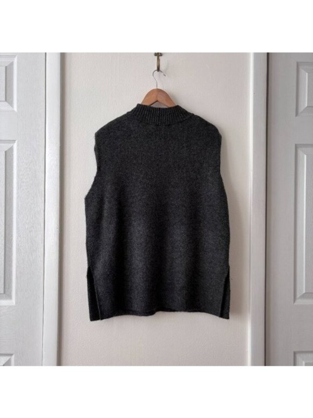 Zara Charcoal Knit Two Piece Set Sleeveless Top & Midi Skirt Minimal Size S - Picture 7 of 11